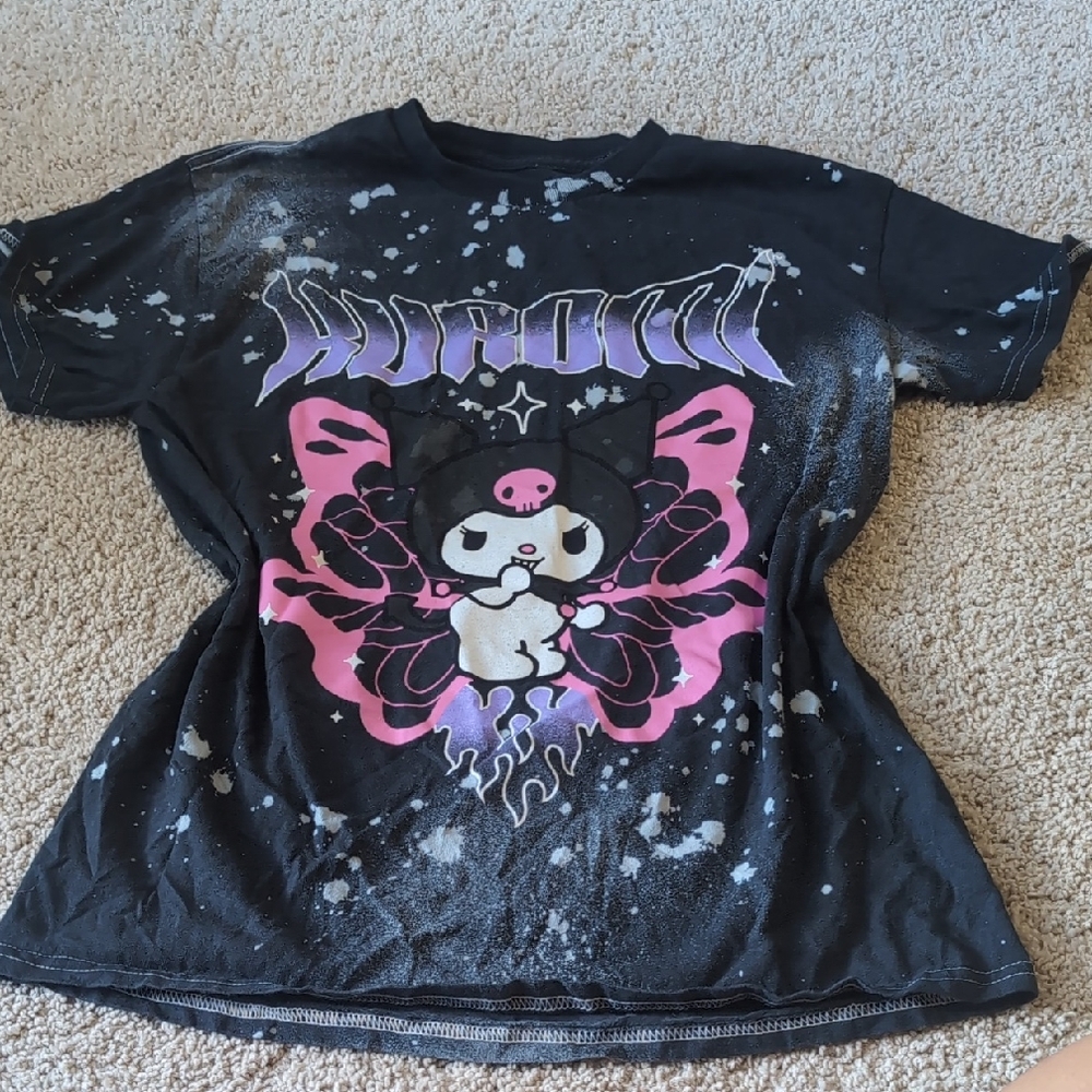 Spencer's Black and Purple Kuromi T-Shirt